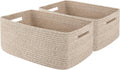 OIAHOMY Storage Basket for Shelves, Closet Cube Storage Bins Baskets for Clothes Blanket Towels, Baby Nursery, Toy Baskets Box, Woven Rope Basket, 15.75 * 11.81 * 7.09 IN, 2 Packs Brown
