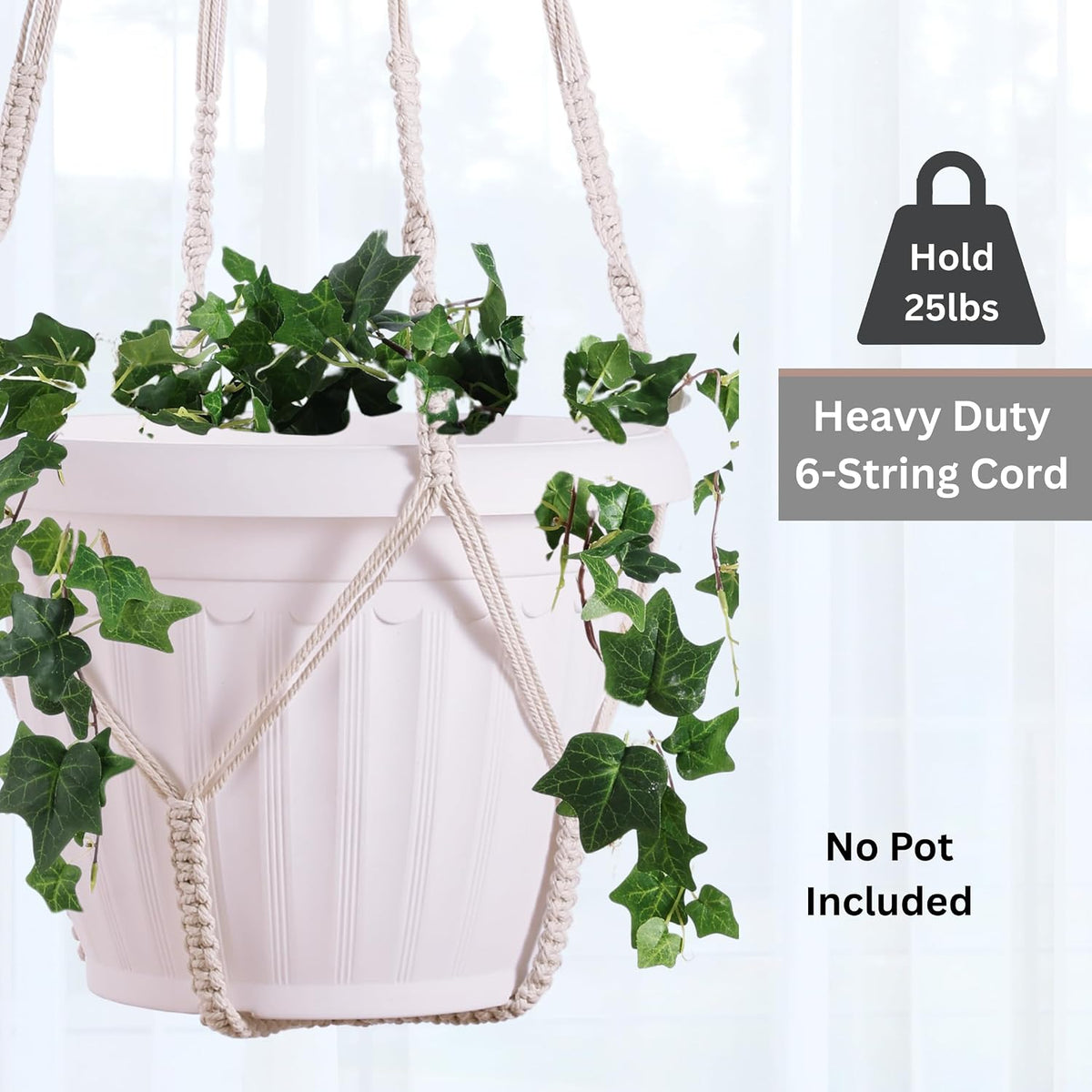 2 Pack Giant XXL Macrame Planter Hanger Large for 15 inch Pot