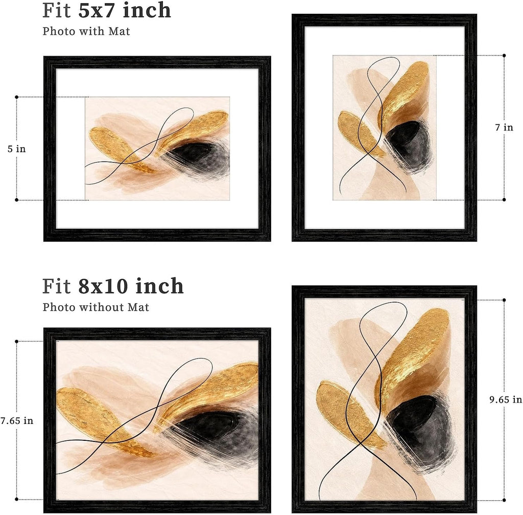 VIOLABBEY 8x10 Picture Frame Black Set of 2 Shadow Box