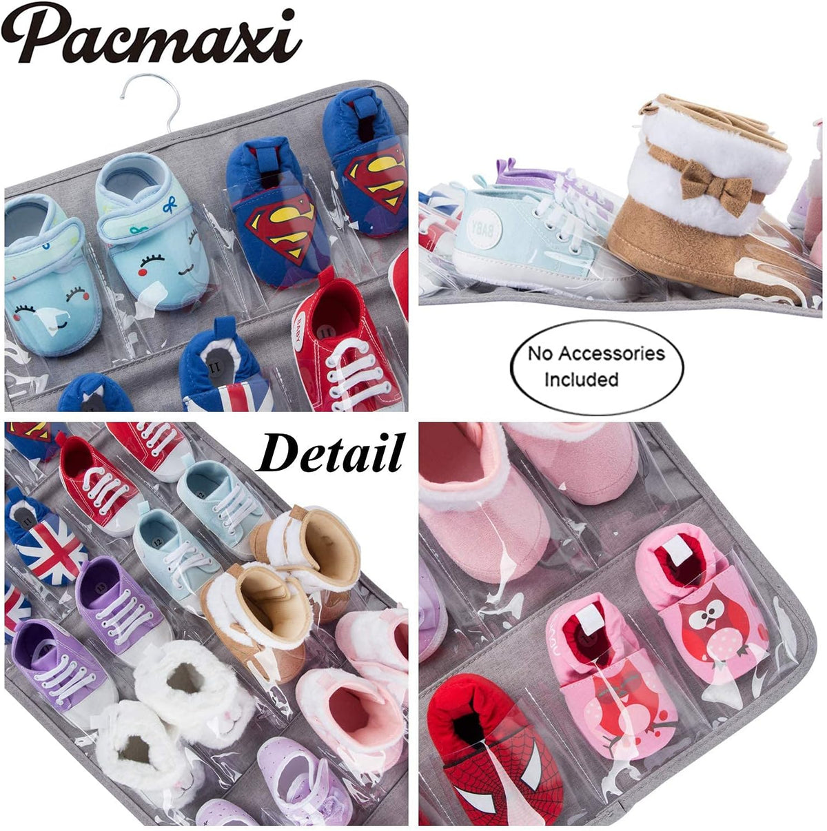 PACMAXI Over The Door Shoes Organizer for 12 Pairs of Baby Shoes Boys Girl