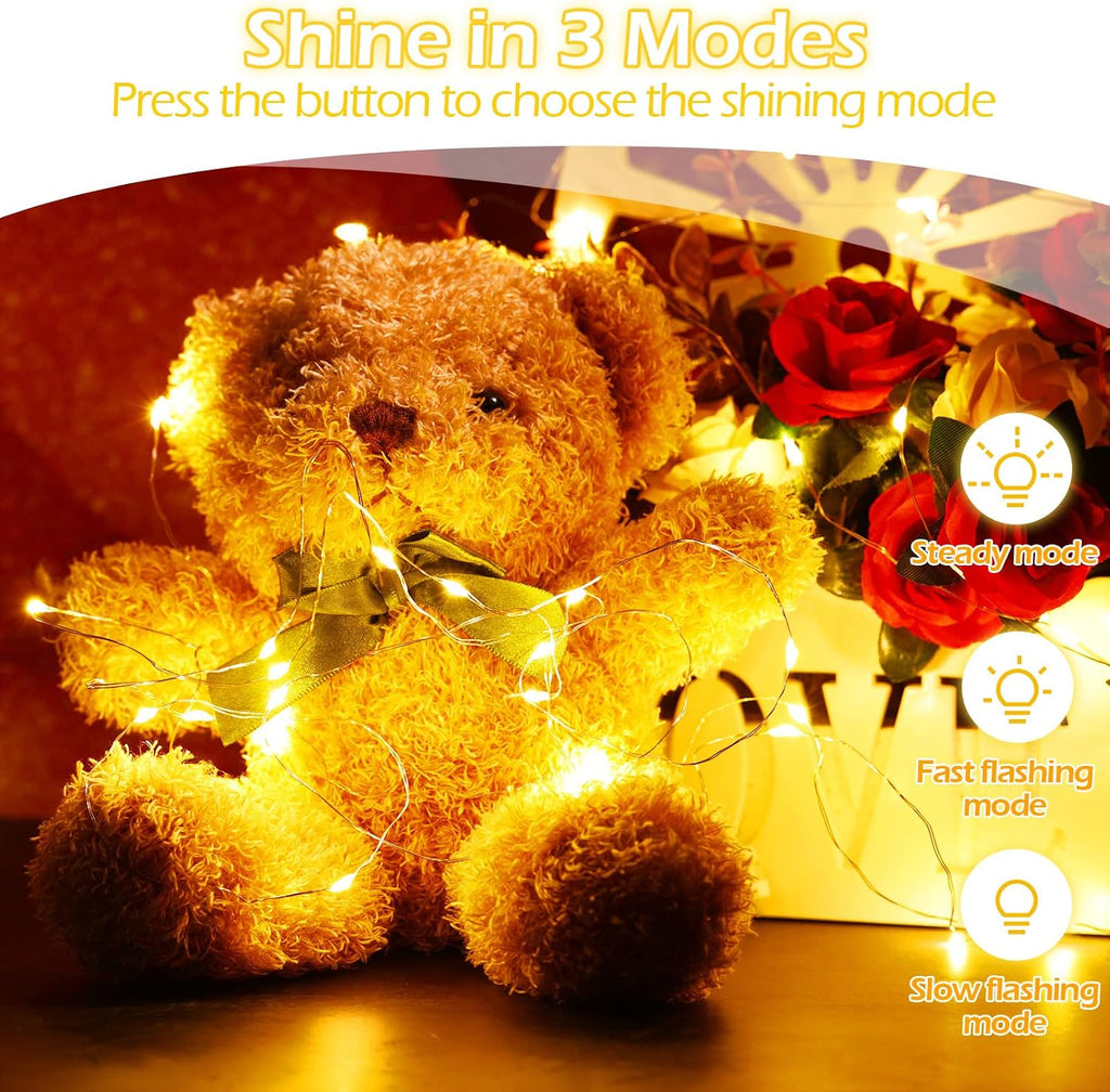 Hortsun 20 Pack Battery Operated Fairy Lights 7 ft 20 LED, Warm White