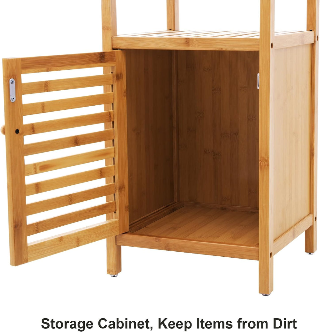 SONGMICS Bamboo Bathroom Shelf, 4-Tier Storage Cabinet