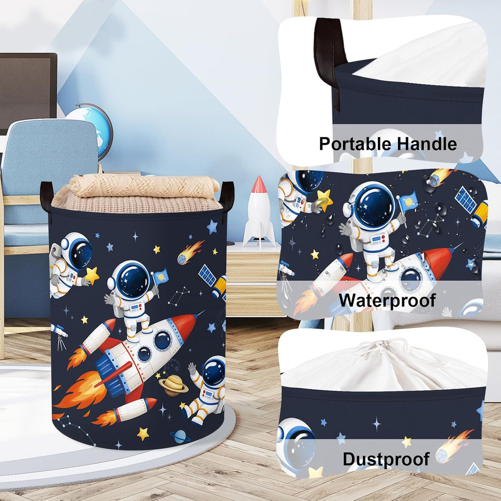 Clastyle Kid Storage Basket Cosmic Space Foldable Laundry Hamper, 45L