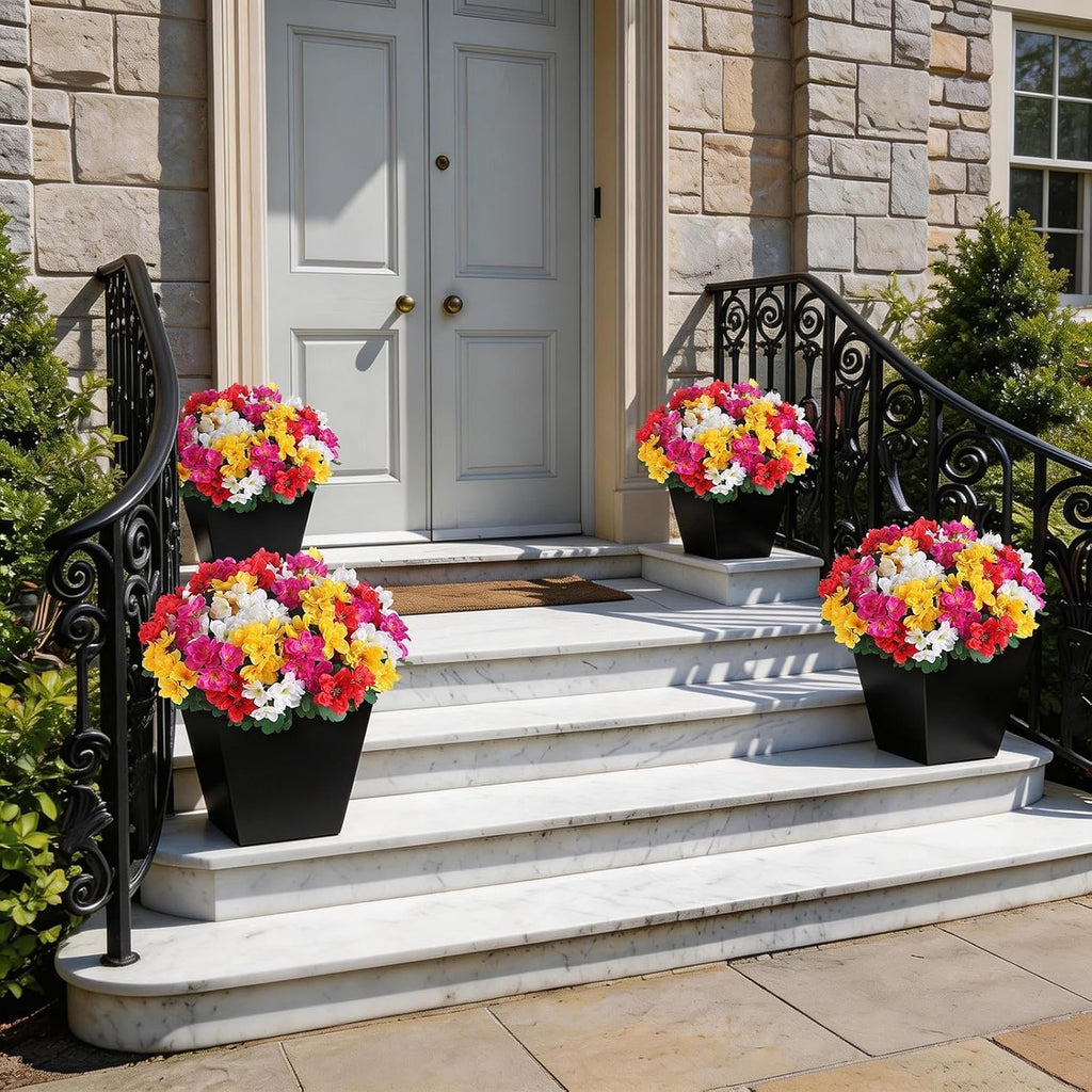 16 Bundles 16" Artificial Azalea Flower Bouquet for Front Door(Mixed Color)