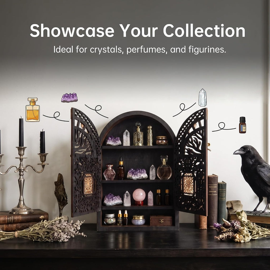 Crystal Display Shelf, Trinket Shelf, Gothic Decorative Wall Shelves