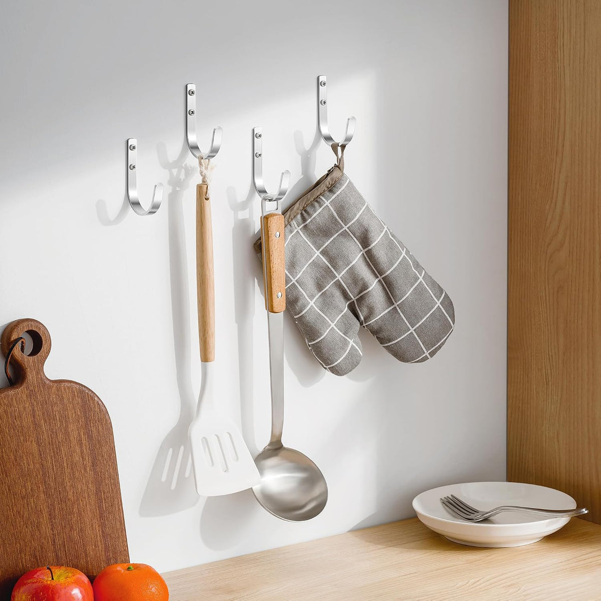 10-Pack 22LB Wall Hooks for Hanging Towel/Coat, Brushed Nickel