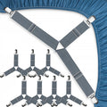 Bed Sheet Straps, Easy to Install Bed Sheet Clips, Fitted Sheet Clips Sheet Straps, Say Goodbye to The Messy Sheets (Gray-8 Pcs)