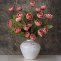 6 Pcs 27" Faux Silk Peony Artificial Flowers Stems for Vase (Dusty Pink)
