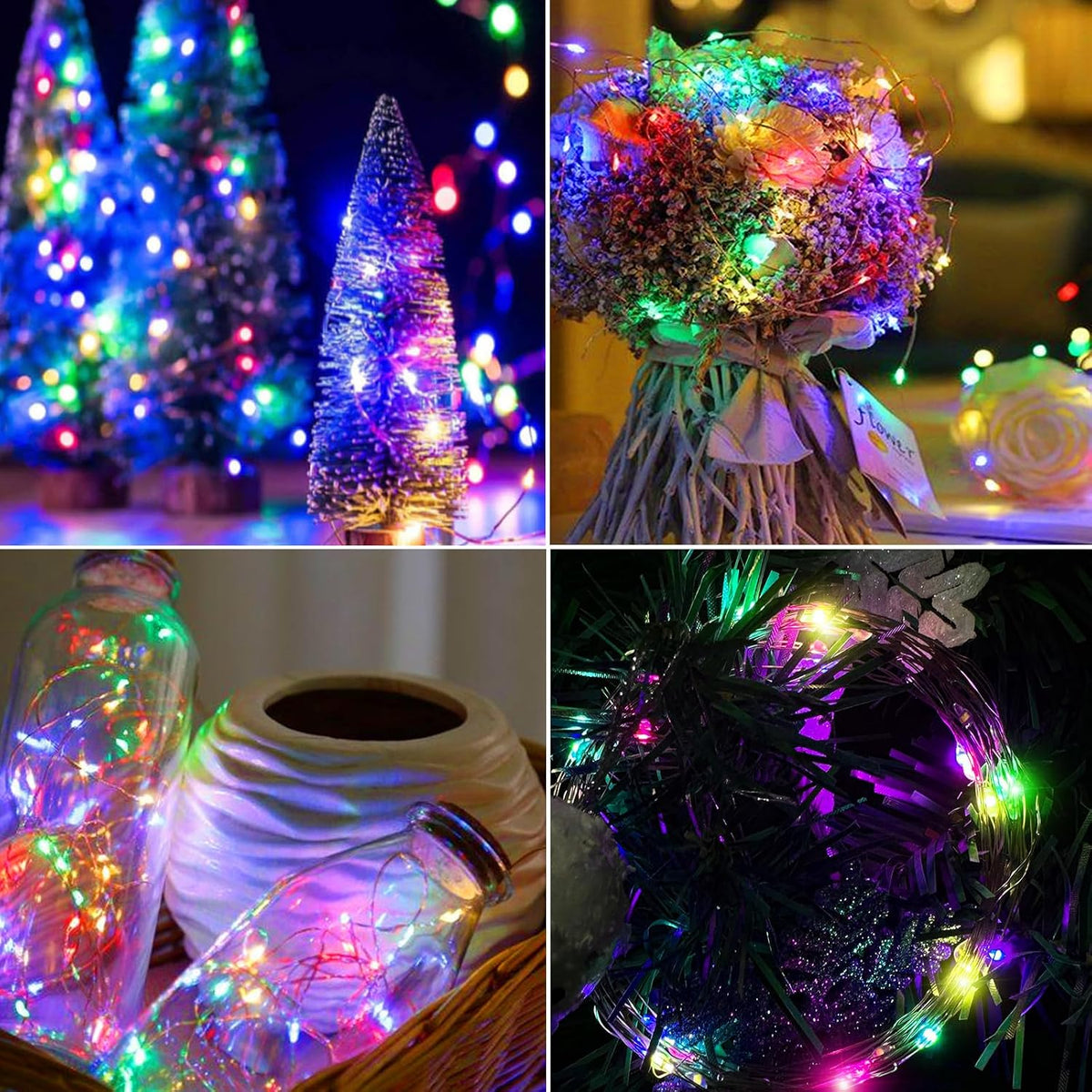 Aogist 24 Pack Multicolor Fairy Lights 7ft 20 LED Waterproof String Light