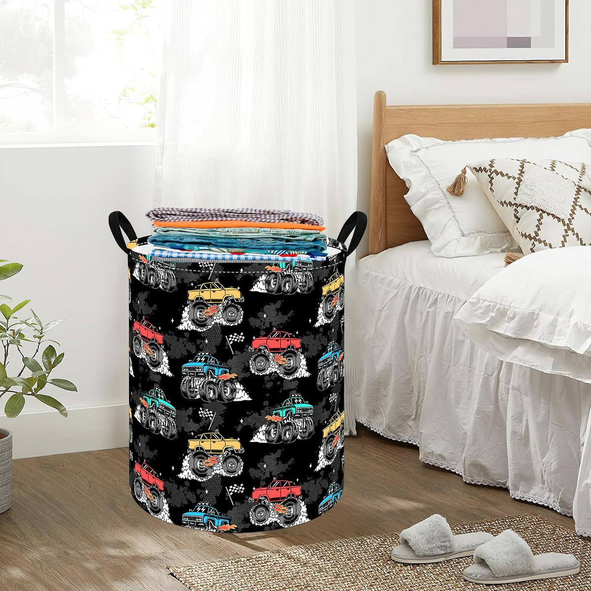 Round Laundry Hamper Storage Basket Laundry Organizer Bins