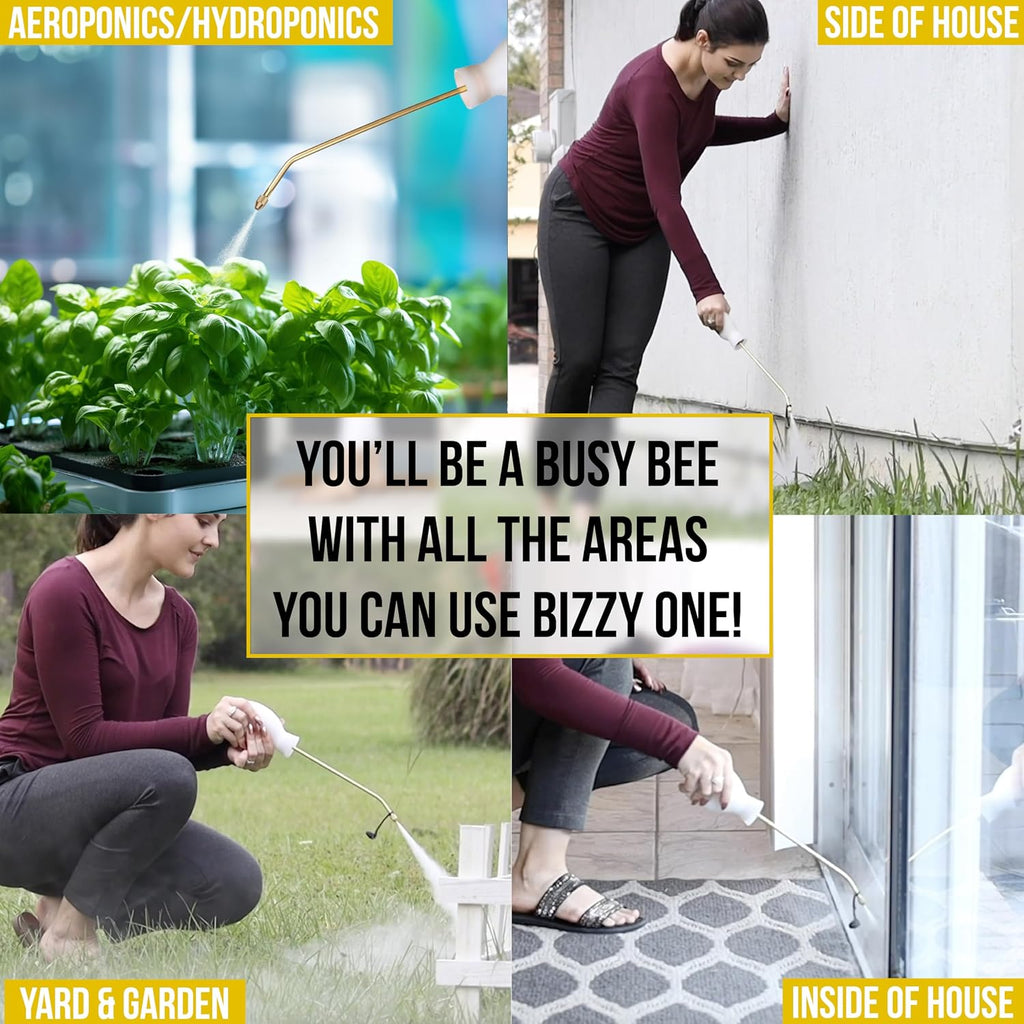 Bizzy One Bulb Duster Sprayer (8 oz) — Diatomaceous Earth Bulb Duster with Powder Applicator — Eco-Safe Garden Sprayer Bulb for Indoor and Outdoor Crawler Treatment