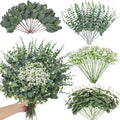 120 Pcs Artificial Eucalyptus & Baby Breath Greenery Stems