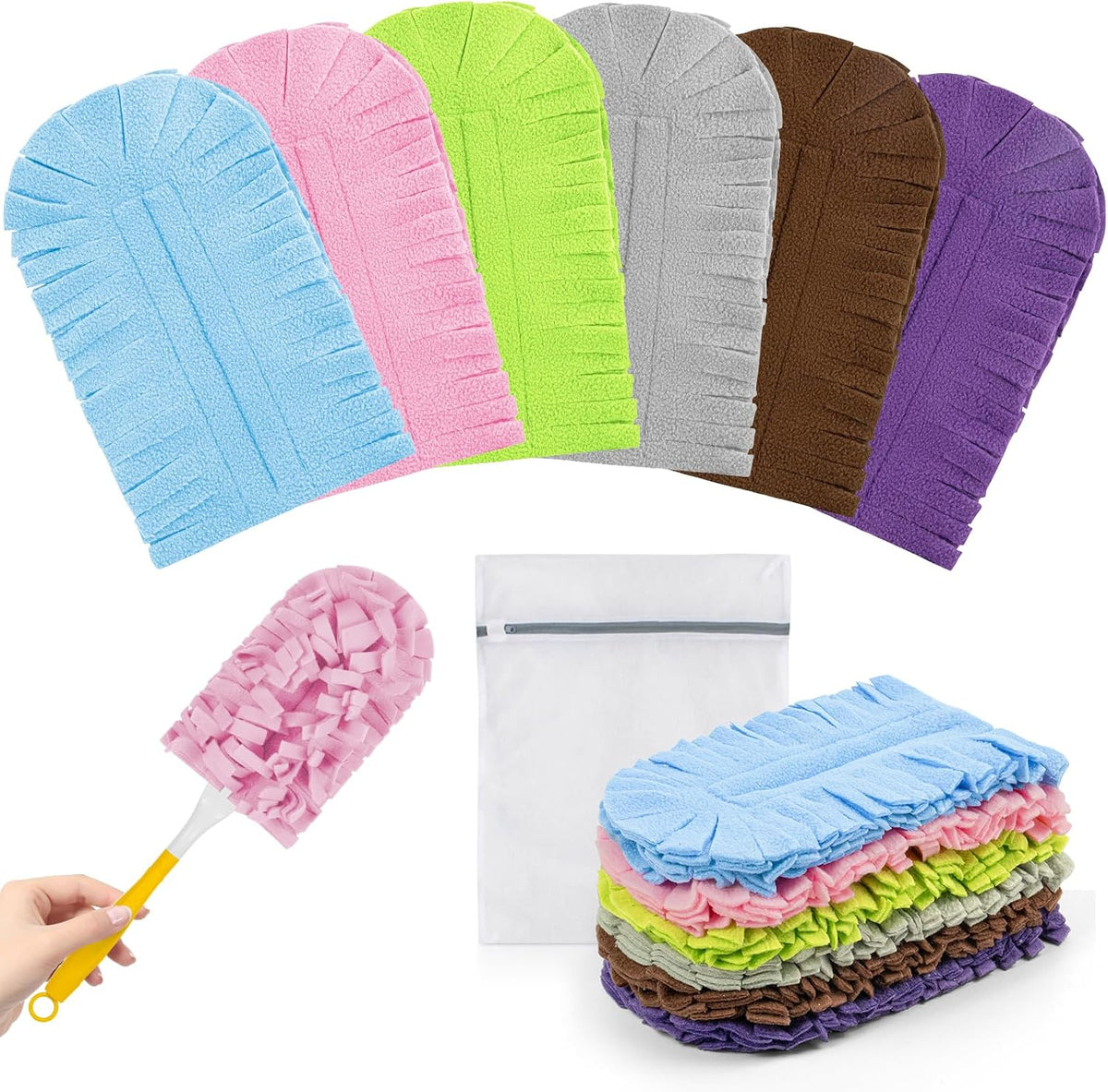 Upgraded Fleece Reusable Duster Refills for Swiffer (6 PCS)
