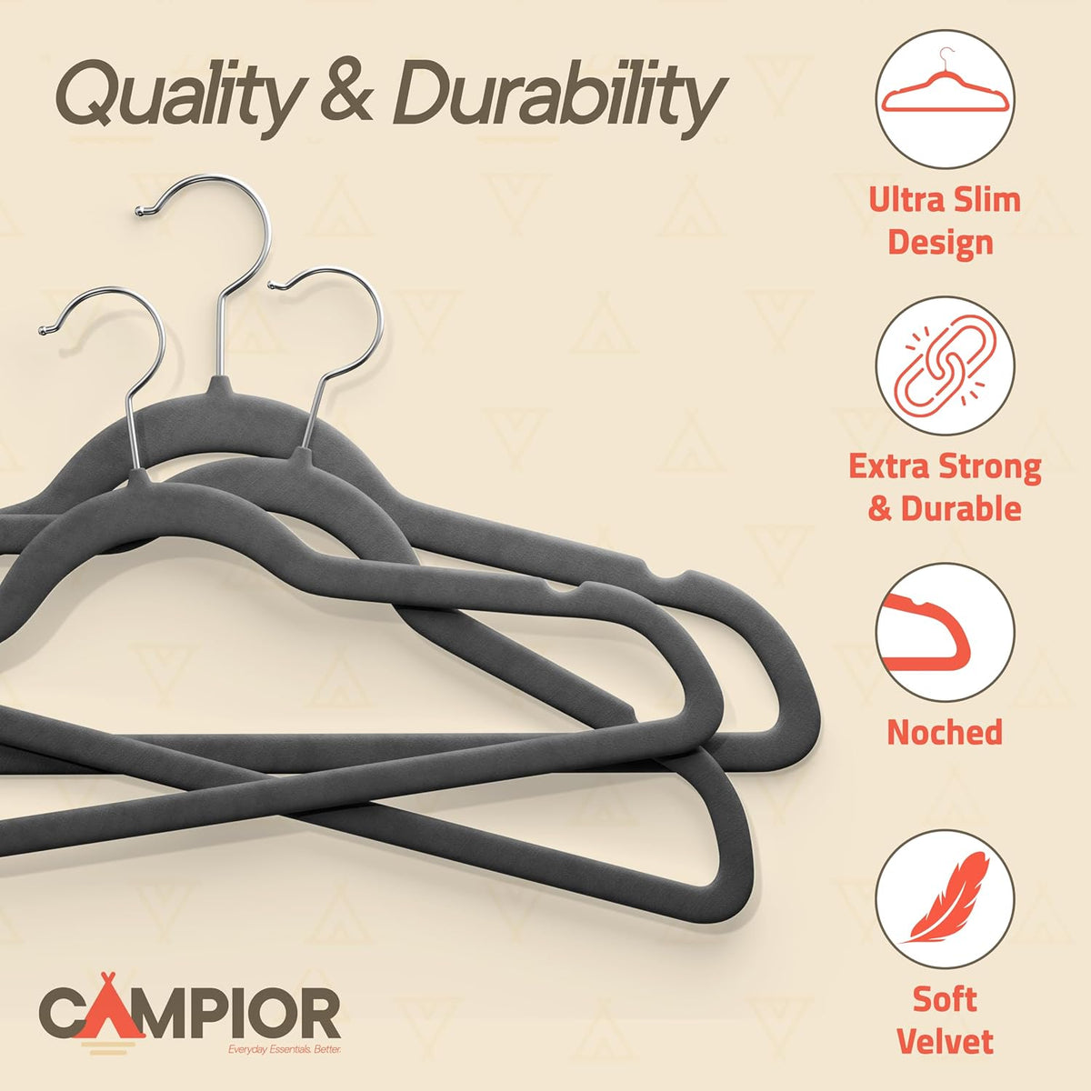 Gray Velvet Hangers 60 Pack – 360° Swivel Hook, Non-Slip and Space Saving Hangers, Heavy-Duty 11 lbs Weight Capacity - Smooth Velvet Finish for Crease-Free Clothes and Effortless Closet Organization