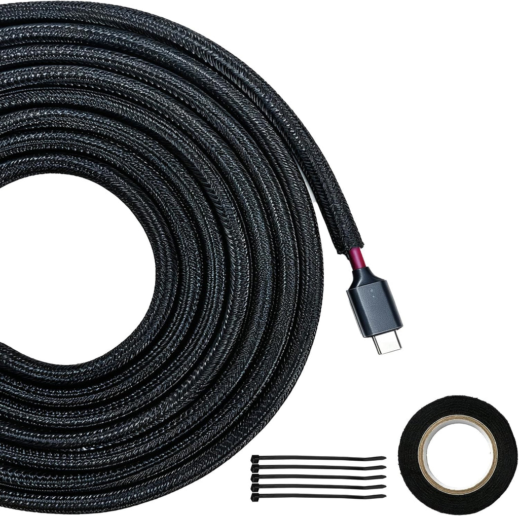 Braided Wire Loom Tubing, 10ft 1/4in Self-Wrapping Cable Sleeve