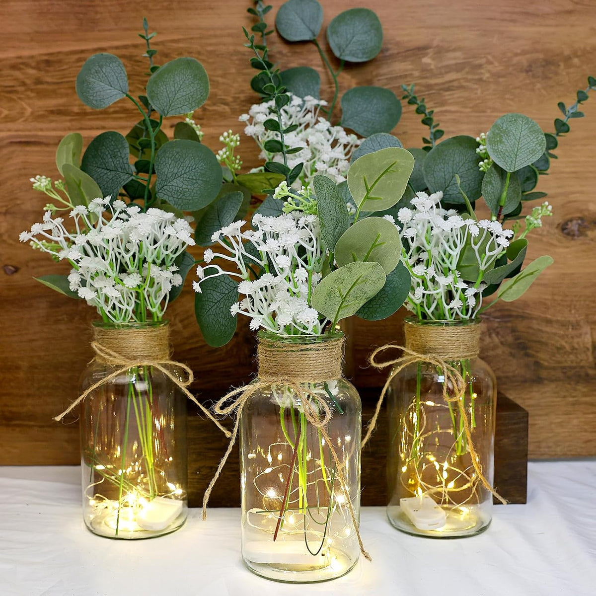150Pcs Greenery Artificial Eucalyptus Stems Leaves Bulk, 6 Kinds