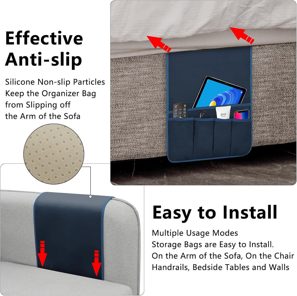 Remote Control Holder for Armchair Caddy, Remote Holder with 5 Pockets