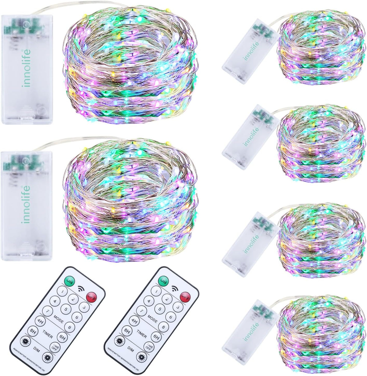 innolife LED Multicolor Fairy Lights Battery Operated with Remote Control