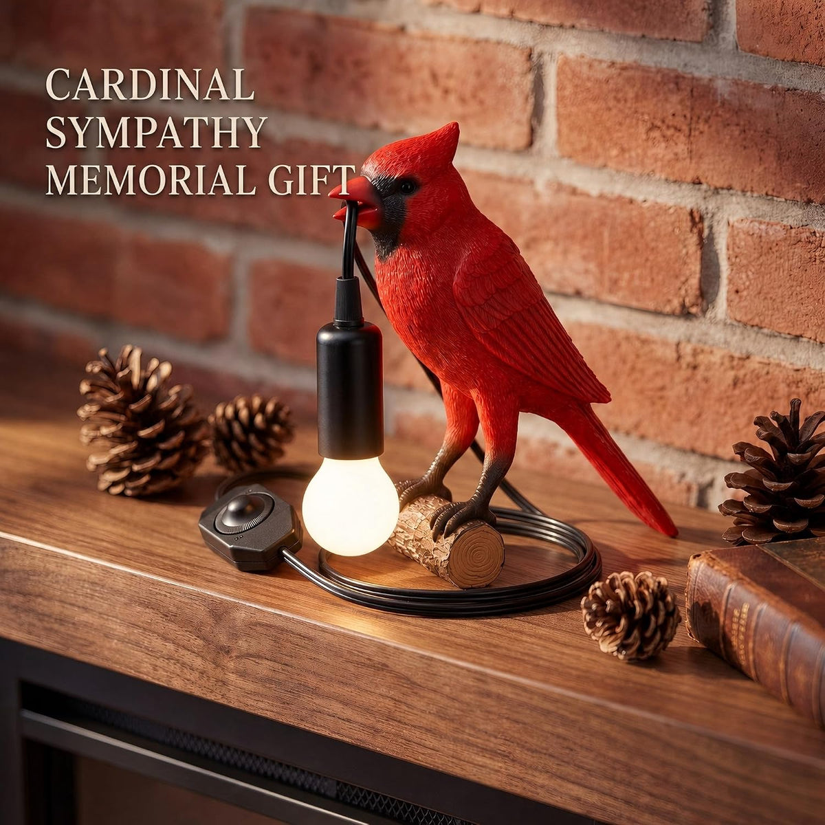 OVANUS Cardinal Lamp, Dimmable Red Cardinal Night Light for Bird Lovers