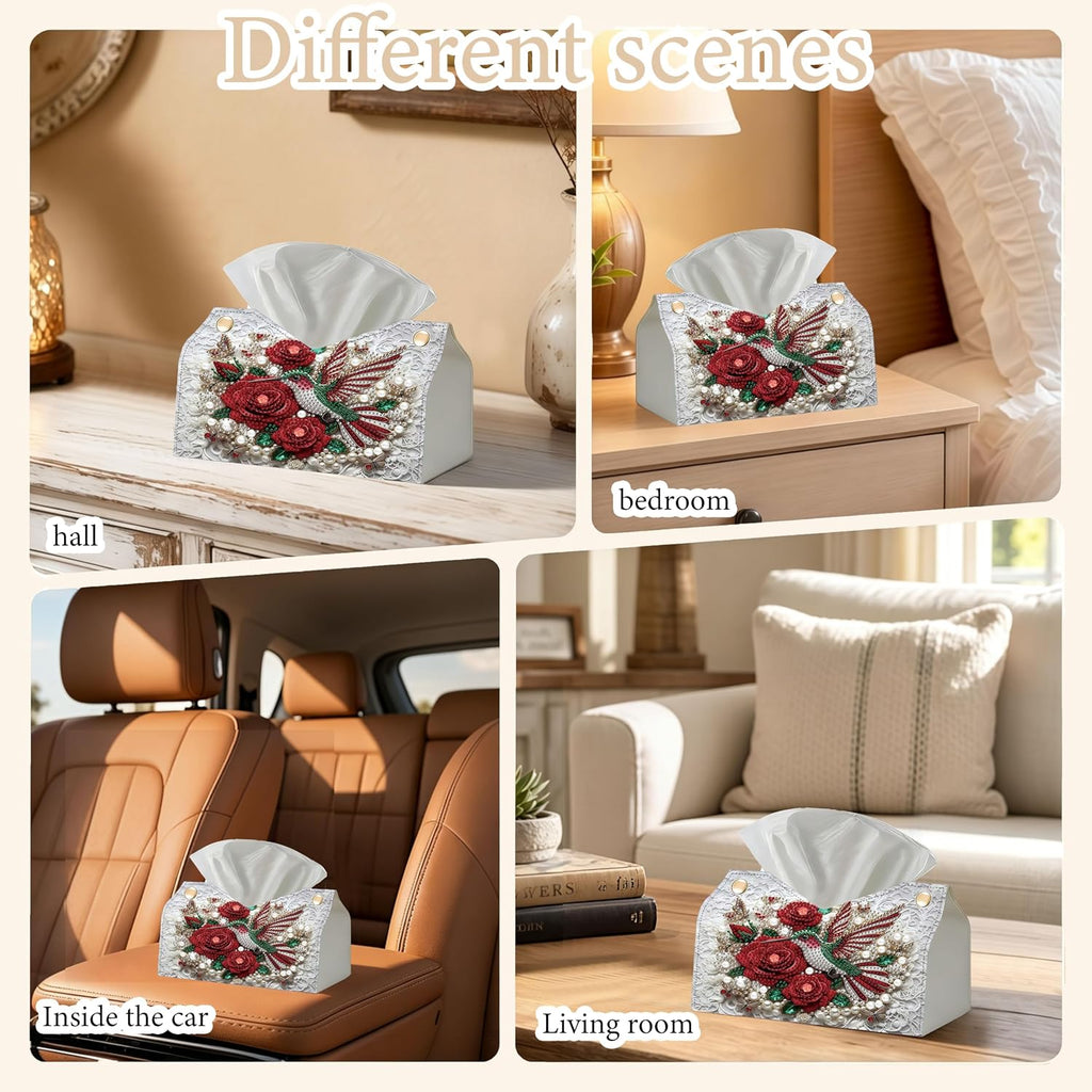 NCMCDZS Diamond Art Tissue Box Cover,9.44x9.05x6.29in,1 Pack