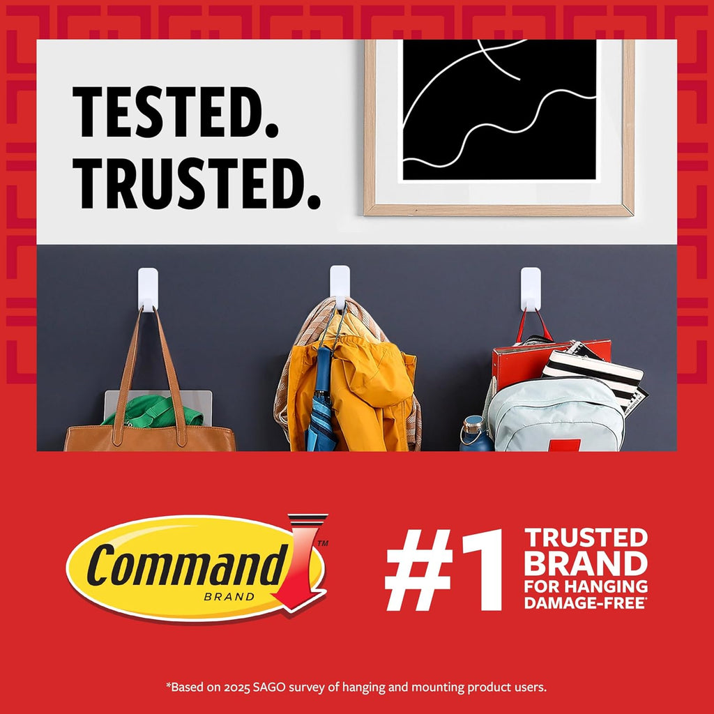 Command Medium Black Designer Hooks, 9 Hooks, 12 Strips
