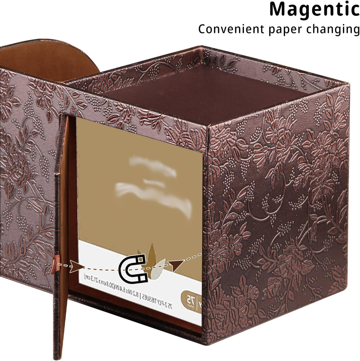 YAPISHI Tissue Box Cover Square,Cube Tissue Box Holder with Storage Tray