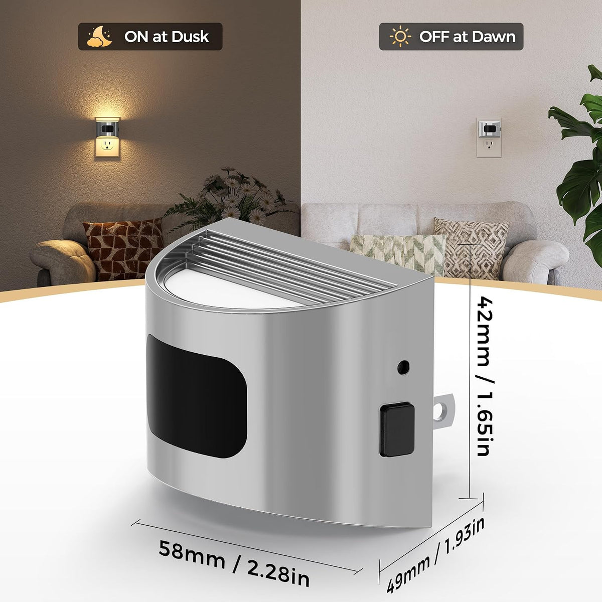 DORESshop Motion Sensor Night Light, Night Lights Plug into Wall, 3000K