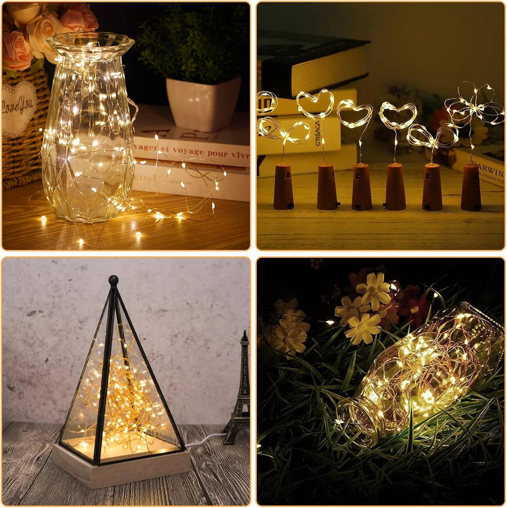Bexdir 12 Pack 7ft Warm White Fairy Lights, 20 LED Battery String Lights