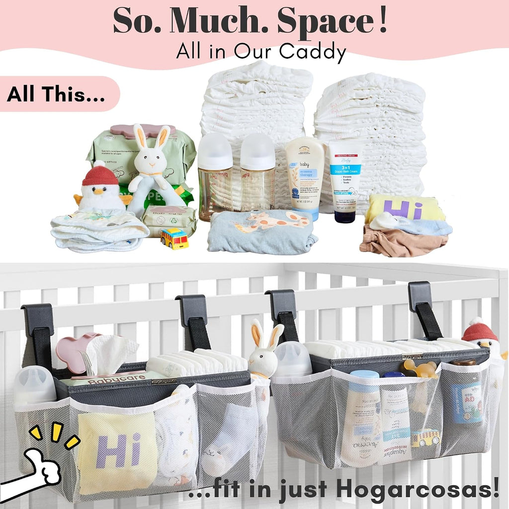 2-Pack Hanging Diaper Organizer for Crib, Playpen, Bassinet & Pack n Play