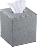 Linen Tissue Box Cover Square,Cute Aesthetic Facial Tissue Cube Box Holder
