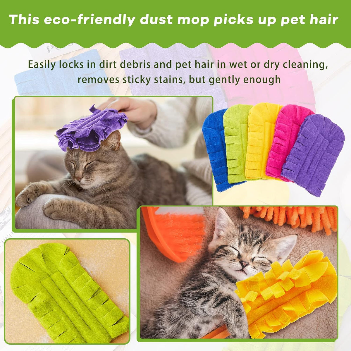 20 Pcs Reusable Duster Refills Washable Pads, Dark Color