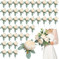 50Pcs Artificial Peonies Flowers Bulk, 4’’ - Champagne