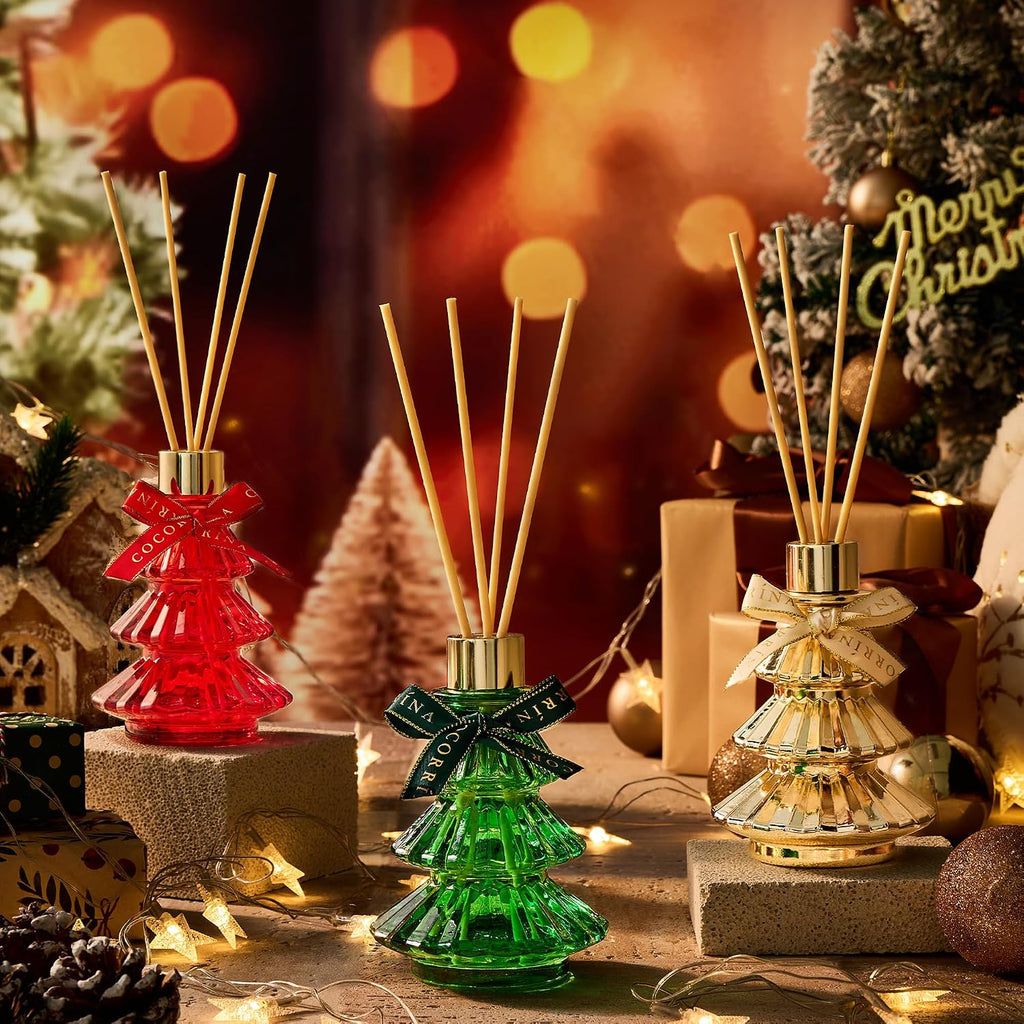 COCORRÍNA Christmas Tree Reed Diffuser Set of 3, 2.03 fl oz Each