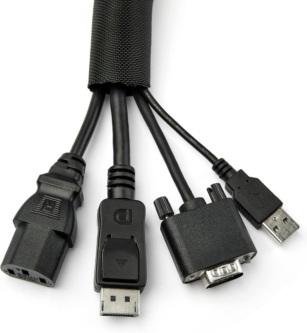 StarTech 15' (4.6m) Cable Management Sleeve, Black, Trimmable (WKSTNCM2)