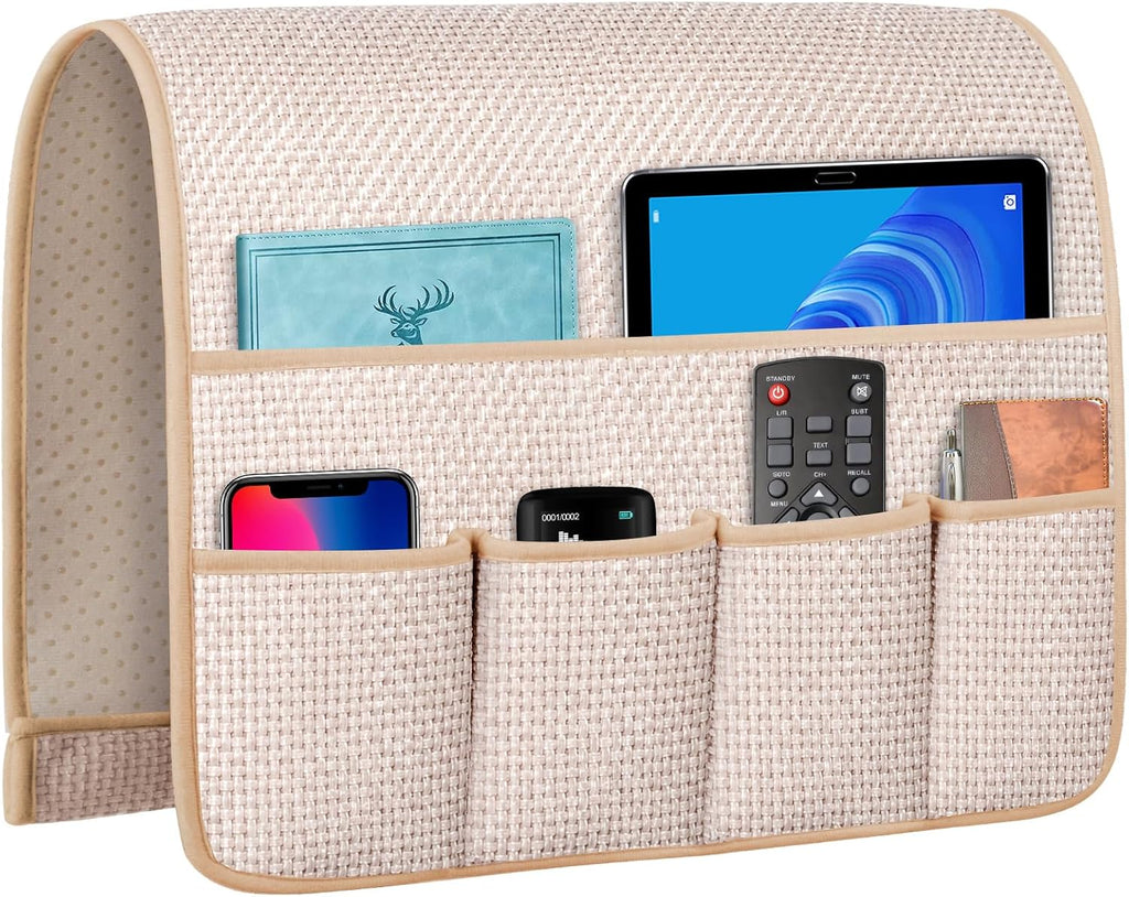 Remote Control Holder Couch Caddy, Armchair Caddy for Recliner 5 Pockets