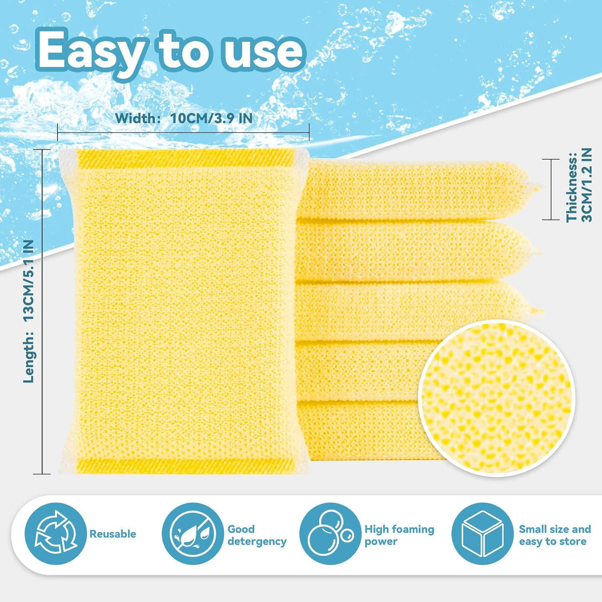 MAQIHAN Sponges Kitchen Scrubbing Pad - 9PCS All-Purpose Scrubbing Sponges