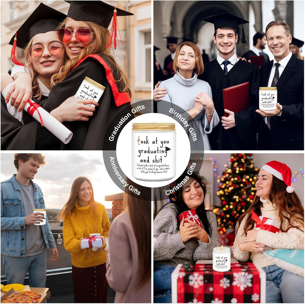 Graduation Gifts, 2026 Funny Graduation Gift for Her Him, Best Grad High School College Congratulations Masters PhD Degree Nurse - Lavender Scented Candles