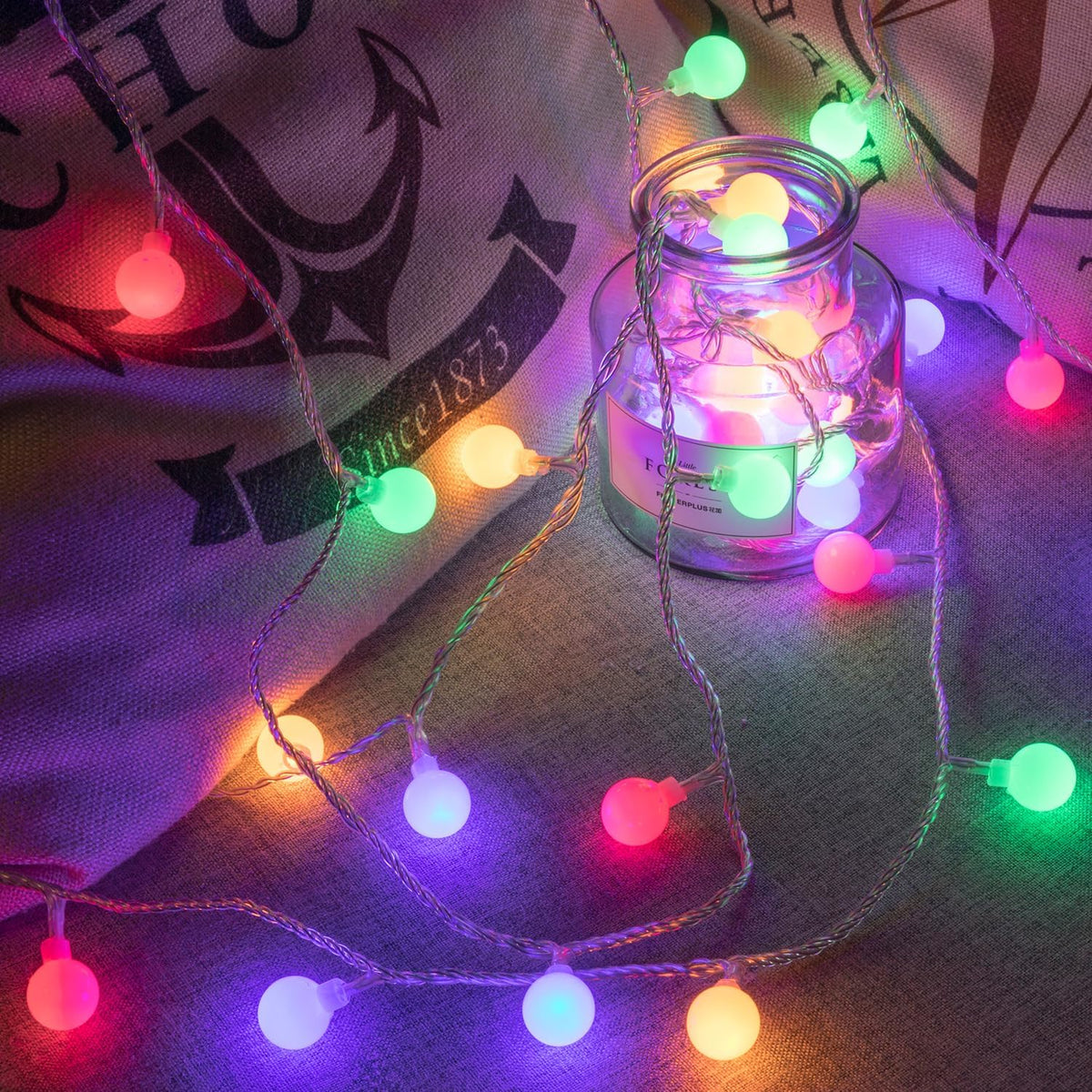 Ogrmar 49FT 100 LED Globe Ball String Lights 8 Modes with Remote Multicolor