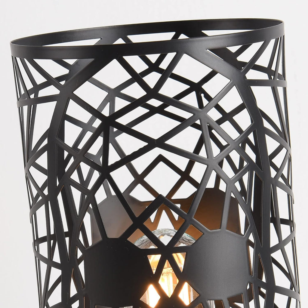 Skull Table Lamp with Plug-in Switch, Black Industrial Bedroom Lamp