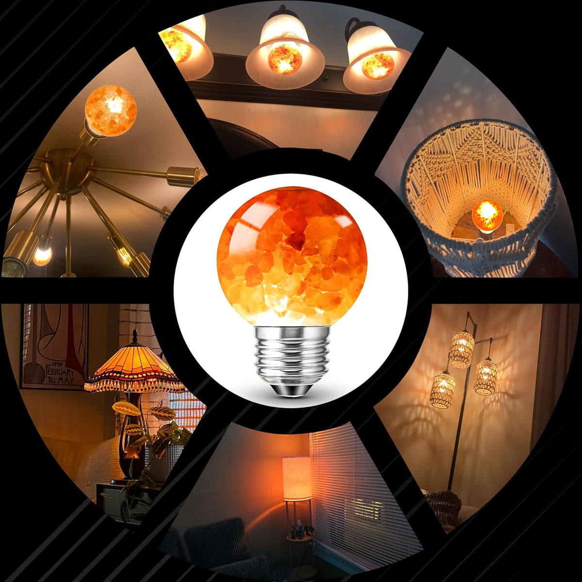 Himalayan Salt Lamp LED Light Bulbs, 3W Warm Amber Light Bulb 2200k, 2pack