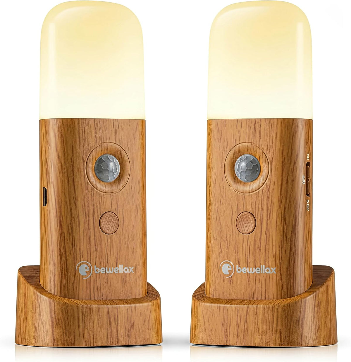 Motion Sensor Night Light, Rechargeable Magnetic LED Lamp, 2 Pack