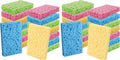 PANYEE Cleaning Scrub Colored Sponge,Non-Scratch Kitchen Cellulose Dishwashing Sponge,16Pack Biodegradable Natural Sponge (Pack of 2)
