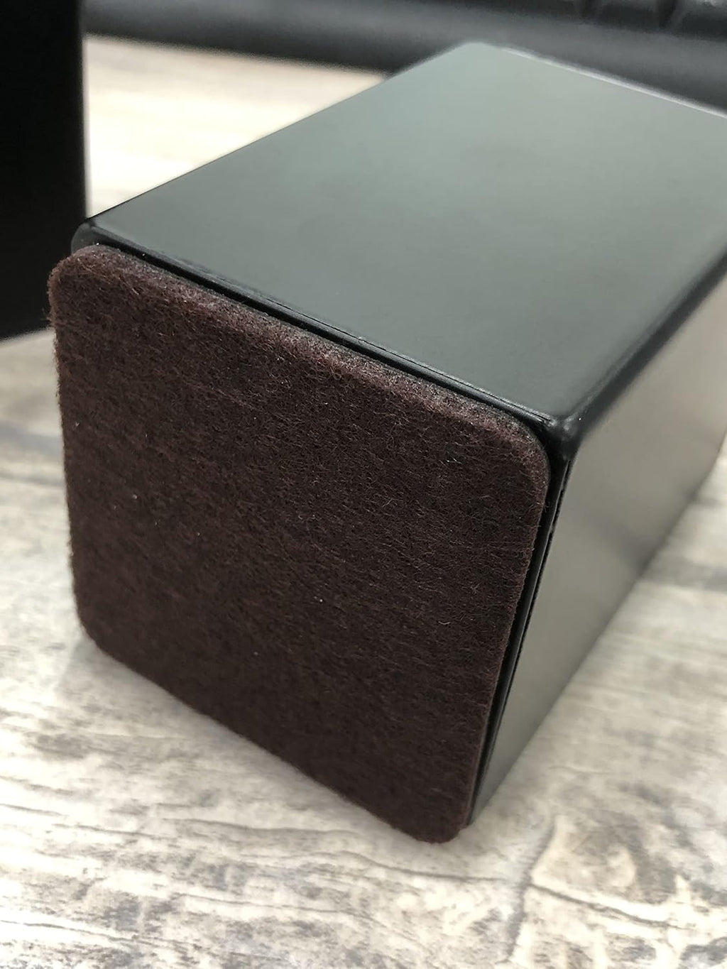 4" Self Adhesive Bed and Furniture Risers,Square Black,2.36"x3.9"
