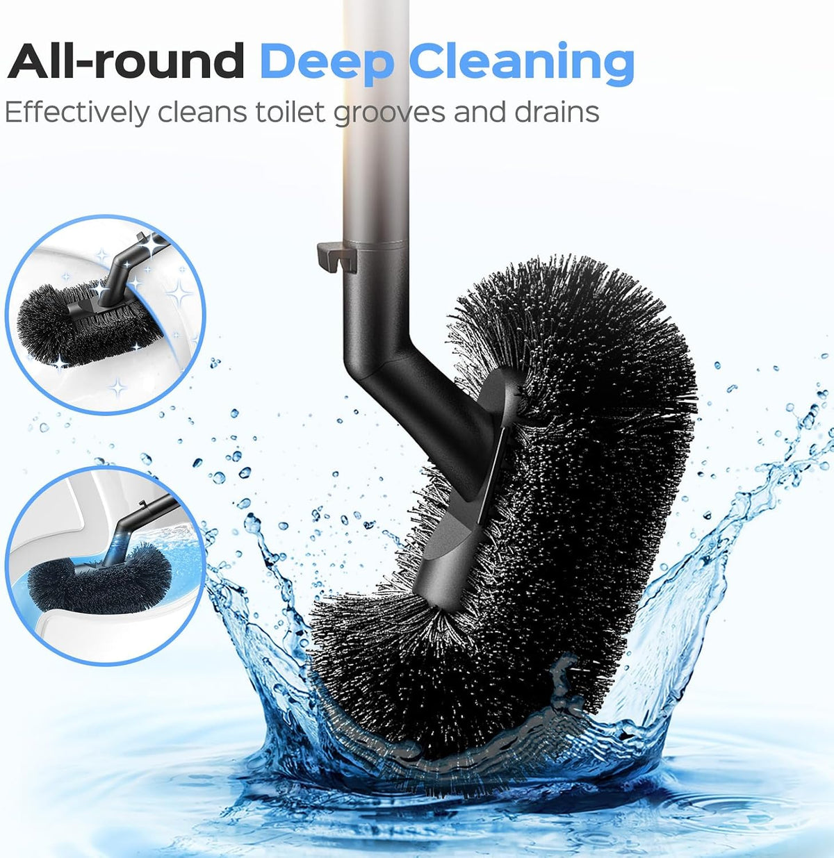 HAMITOR Toilet Plunger and Brush Set, Stainless Steel Rustproof, 2 Pack
