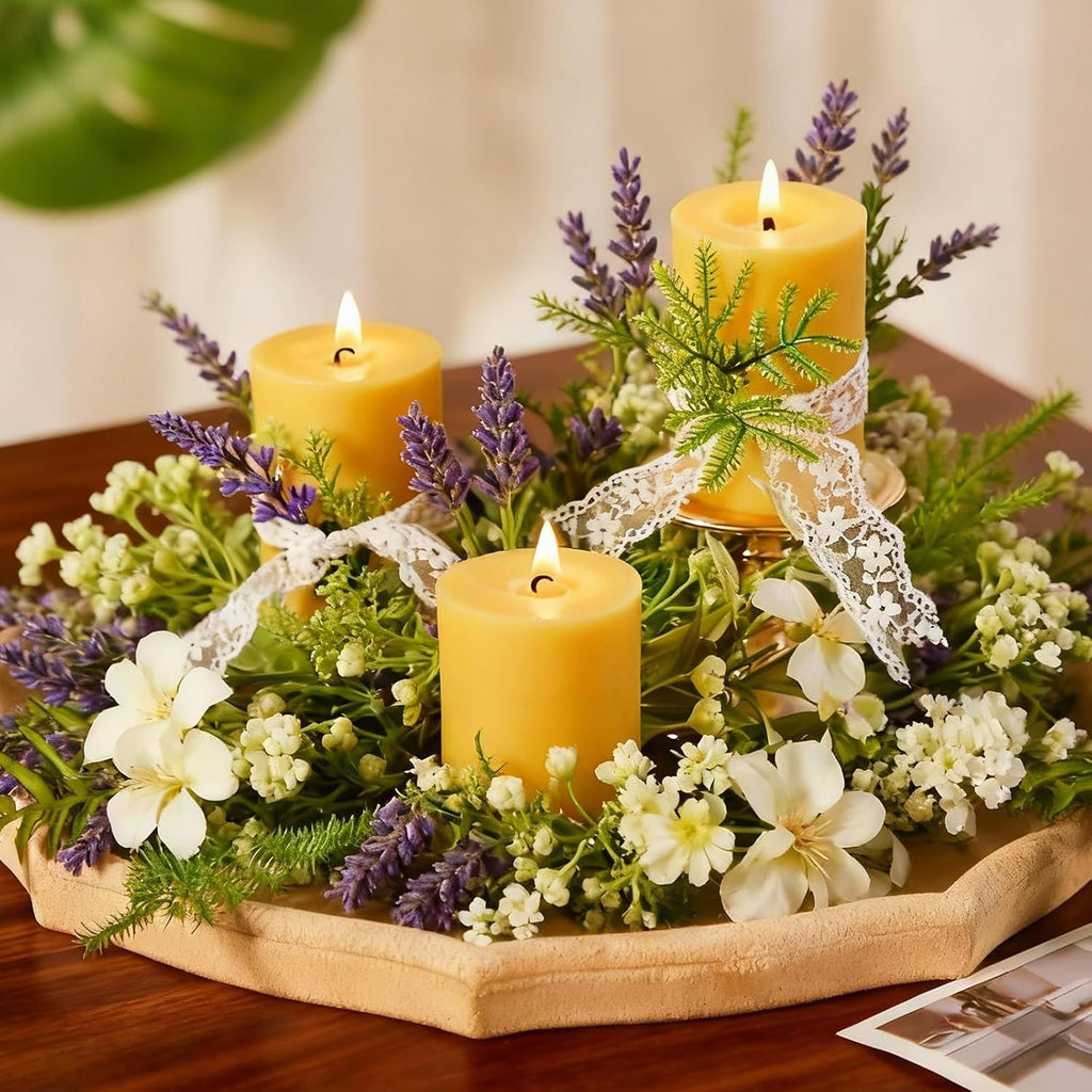 Crenovo 3 Pack Beeswax Pillar Candles,2x3 Inch 100% Pure Organic Natural