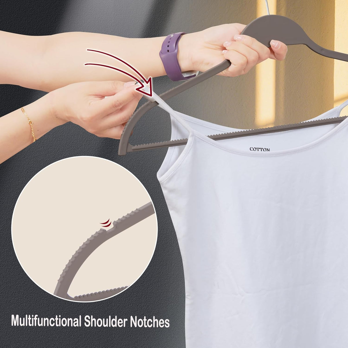 Non-Slip Rubber Coated Hangers, 20 Pack Space Saving Hangers