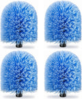 4 Pack Screw on Webster Cobweb Duster Head for Pole,Spider Web Remover Brush, Cobweb Duster Head Attachment,Fits Standard 3/4 inch Threaded Poles(Big, Blue)