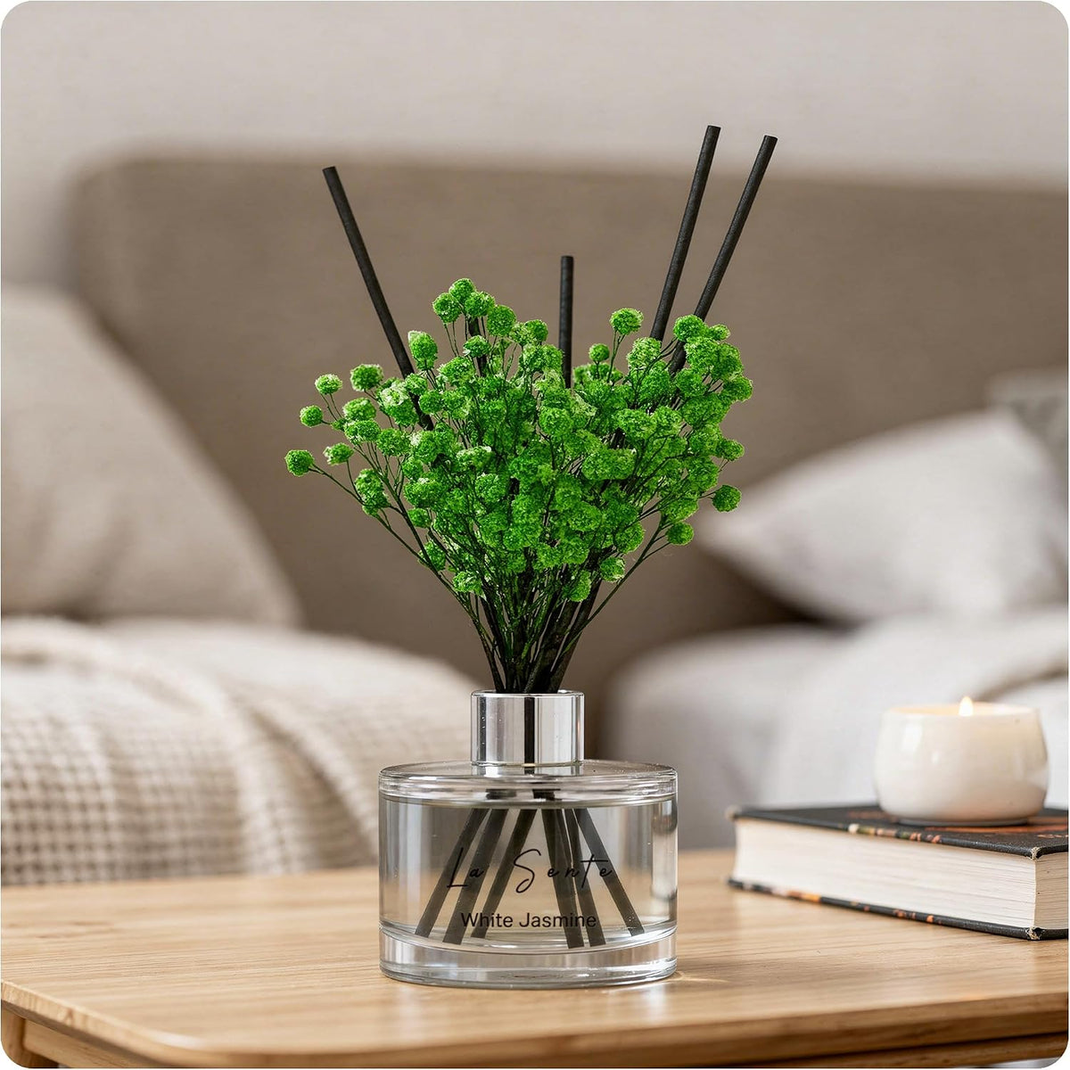 Reed Diffuser Set, White Jasmine 6.7 fl oz/ 200 ml, for Home