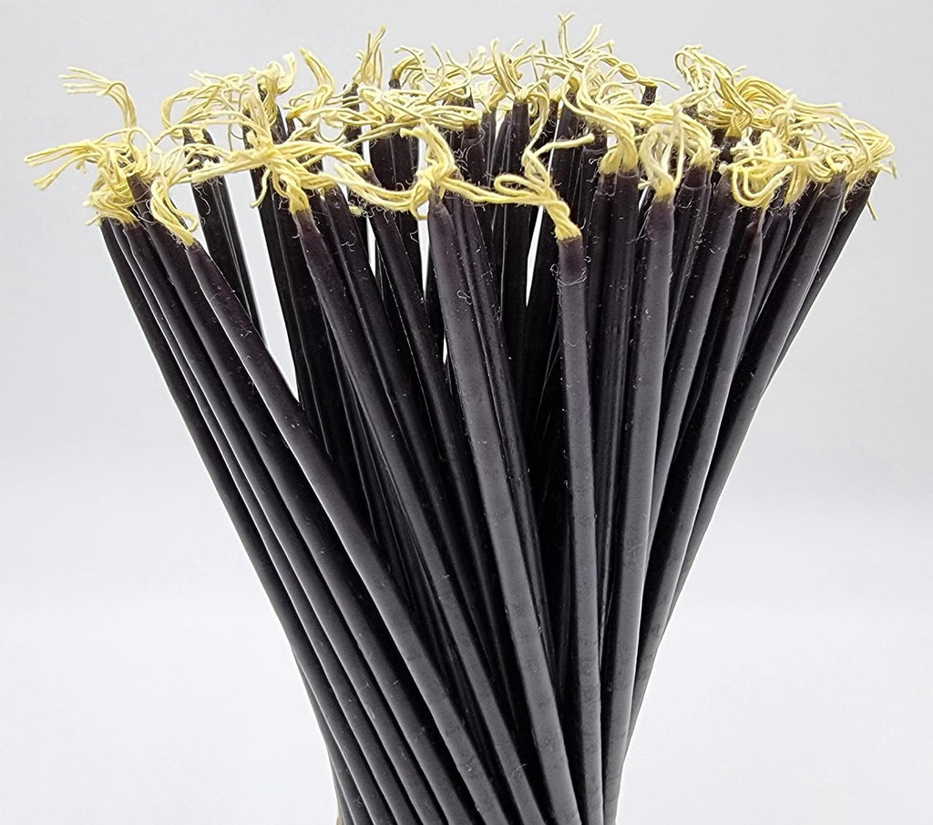 TALISMAN4U 50 Black Beeswax Taper Prayer Candles 11inch Holy Land Jerusalem