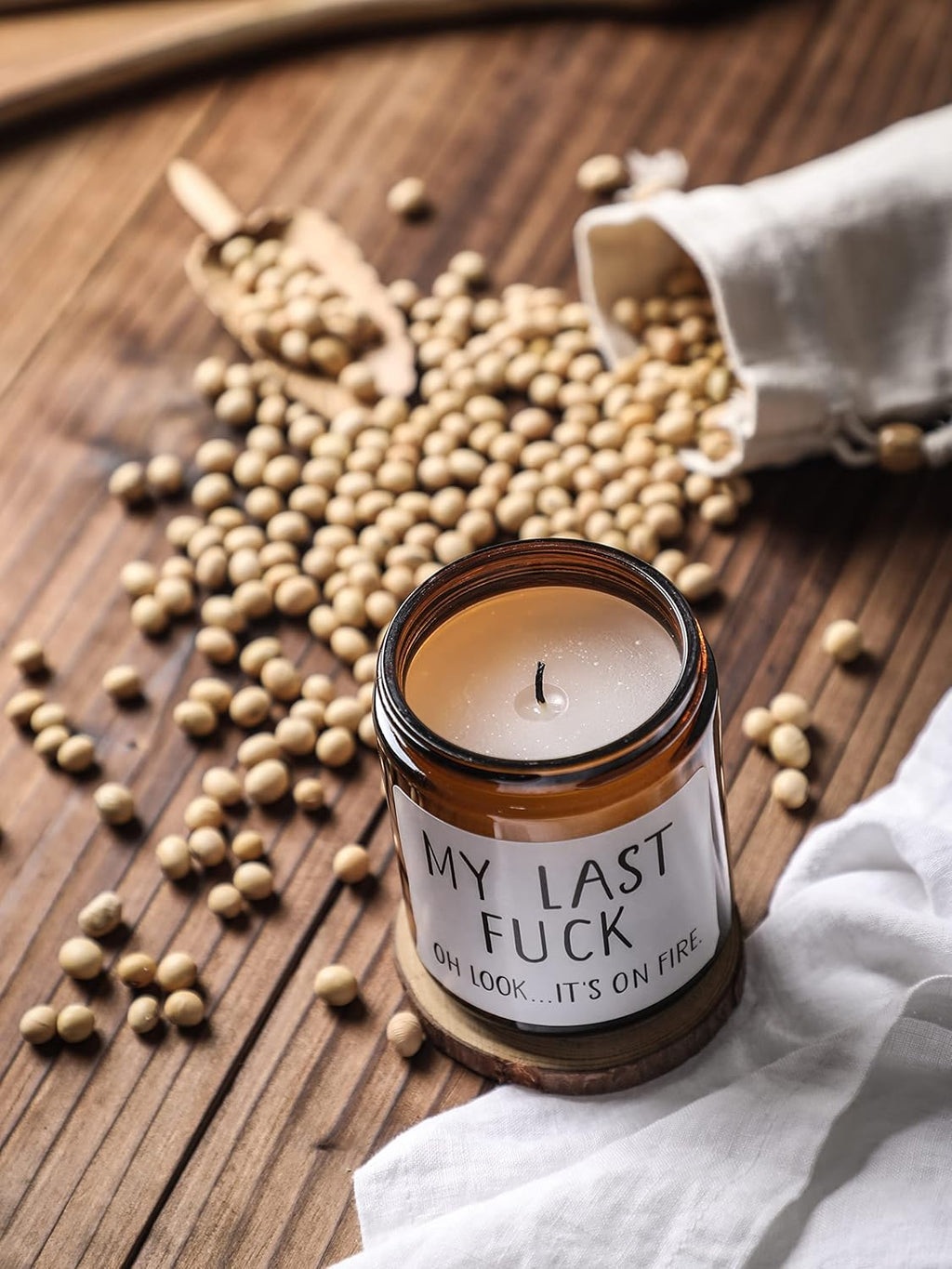 Funny Gift for Men Women, My Last Fuck Oh Look It's on Fire Candle